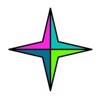 Colorful star print, sticker or patch with figure vector