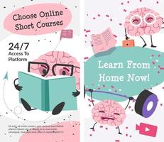 Choose online short courses, learn from home now vector