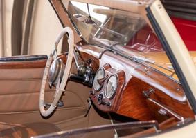 retro car cabin close up photo