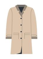 ropa para hombres, chaqueta larga o vector de abrigo de lana