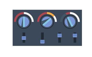 Panel with control buttons and knobs, adjusting vector