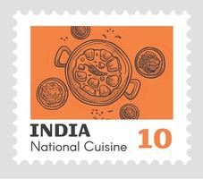 cocina nacional de la india, platos y comida sabrosa vector