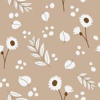 Vintage flowers in blossom and leaves branches vector