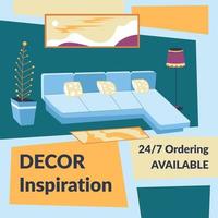 Decor inspiration ordering available online banner vector