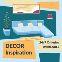 decoración inspiración pedido disponible en línea banner vector