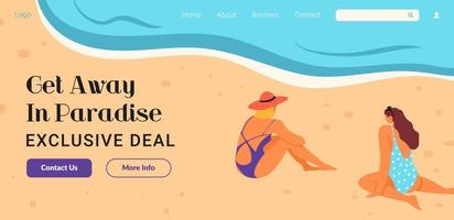 Get away in paradise, exclusive deal travel web vector