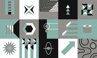 formas geométricas y formas abstractas en patrón cuadrado, impreso o sin costuras vector