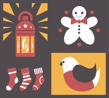 Xmas holiday celebration, symbols of Christmas vector