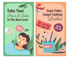 Take your brows and lashes to next level banner vector