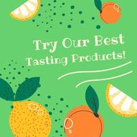 pruebe nuestros mejores productos de sabor, vector de frutas maduras