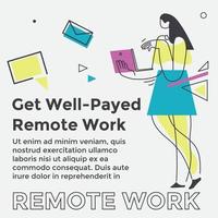 Get well paid remote work, vacancy in company vector