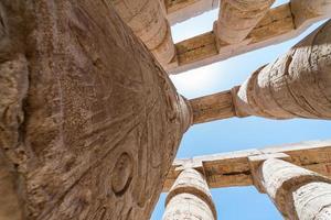 antique temple with hieroglyphs on the wall in egypt photo