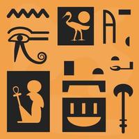 Ancient Hieroglyphs old civilization print vector