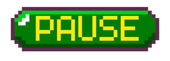 botón de pausa, vector de diseño de juego de 8 bits
