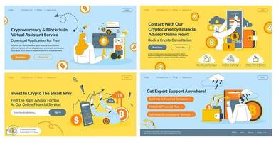 Web banner set design for cryptocurrency advisor vector