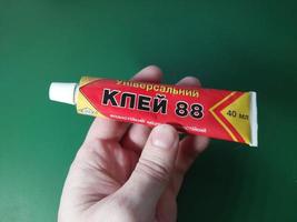 KYIV, UKRAINE - JANUARY 18, 2023 Stationery and household glue photo