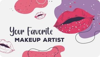 maquillador tu especialista favorito, tarjeta vector