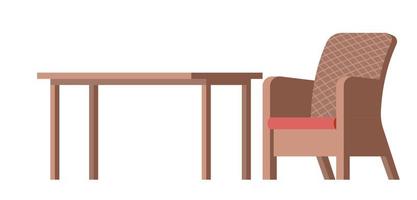 Furniture for home exterior design, patio chair vector