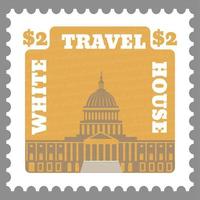 White house travel sights of America postmark vector