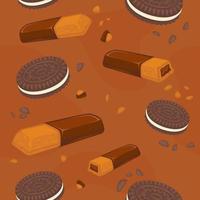 Cookies and biscuits with chocolate and cream vector