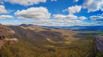 Panoramic view over the Blue Mountains in the Australian state of New South Wales during the day photo