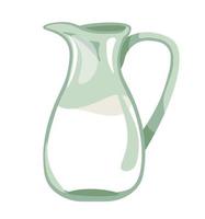 Fresh milk in jug, organic and natural ingredient vector