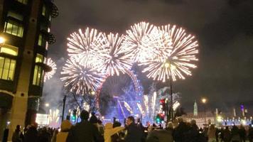 A view of the London Fireworks on New Years Eve photo