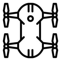 esquema de icono de dron plegable y cuadricóptero vector