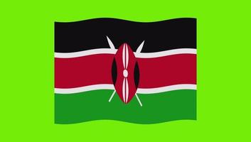 kenya flag waving on green screen background video