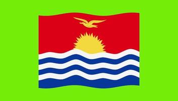 bandera de kiribati ondeando en el fondo de pantalla verde video