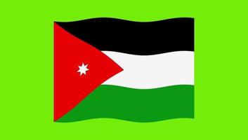 drapeau de la jordanie agitant sur fond d'écran vert video