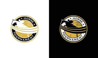 illustration vector graphic designs. horse racing logo. badge, emblem logo