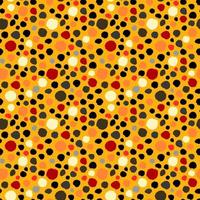 Mosaic on a yellow background. Spots of red, orange, brownish color are randomly located. Seamless vector image.