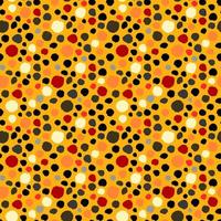 Mosaic on a yellow background. Spots of red, orange, brownish color are randomly located. Seamless vector image.