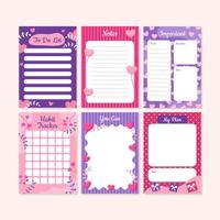 Valentine Love Sweet Journal Template Pages vector
