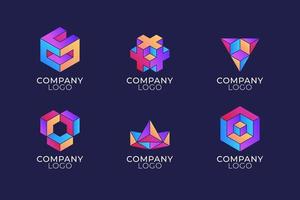 Faux 3D Isometric Geometric Company Logo vector