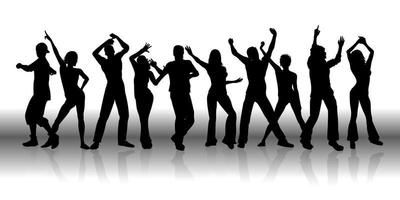 banner with silhouettes of people dancing vector