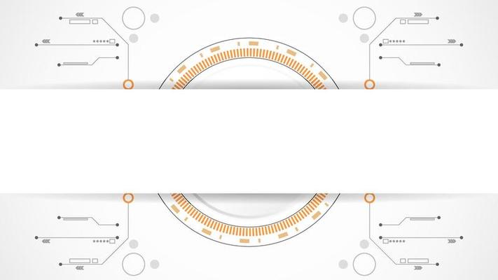 white grey circle technology background abstract. technology with line digital color grey, orange, dot, hi-tech, vector. circle technological for web banner, background, wallpaper, structure, object.