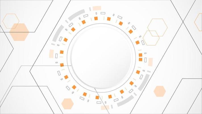 white grey circle technology background abstract. technology with line digital color grey, orange, dot, hi-tech, vector. circle technological for web banner, background, wallpaper, structure, object.