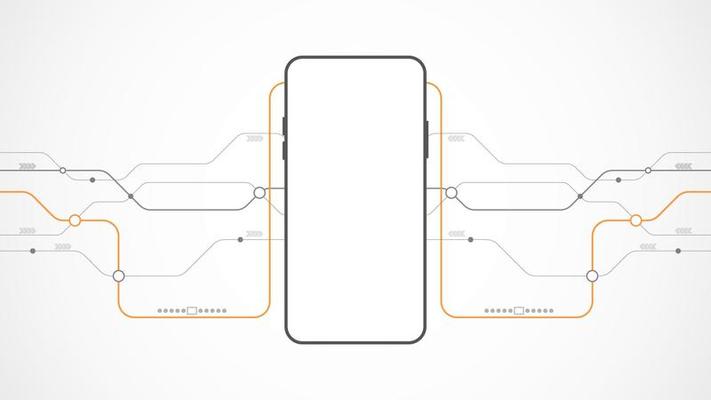 mobile phone technology background abstract. technology with line digital color grey, orange, dot, hi-tech, vector. circle technological for web banner, background, wallpaper, structure, object.