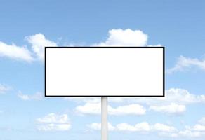 Outdoor billboard on blue sky background with white background mock up. clipping path photo