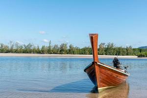 Close up The prow of a fishing boat at sea photo