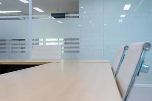 Close up White armchair in the meeting room photo