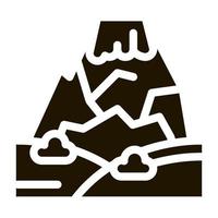 Mountain Icon Vector Glyph Illustration