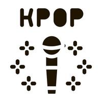 Kpop Microphone Icon Vector Glyph Illustration