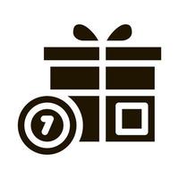 Gift Box with Chips Icon Vector Glyph Illustration