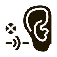 ilustración de glifo de vector de icono de discapacidad auditiva