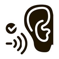 buena percepción auditiva icono vector glifo ilustración