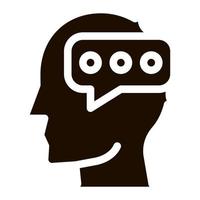 Typing Message And Man Silhouette Mind glyph icon vector
