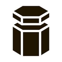 Carton Container In Hexagon Form Packaging Vector